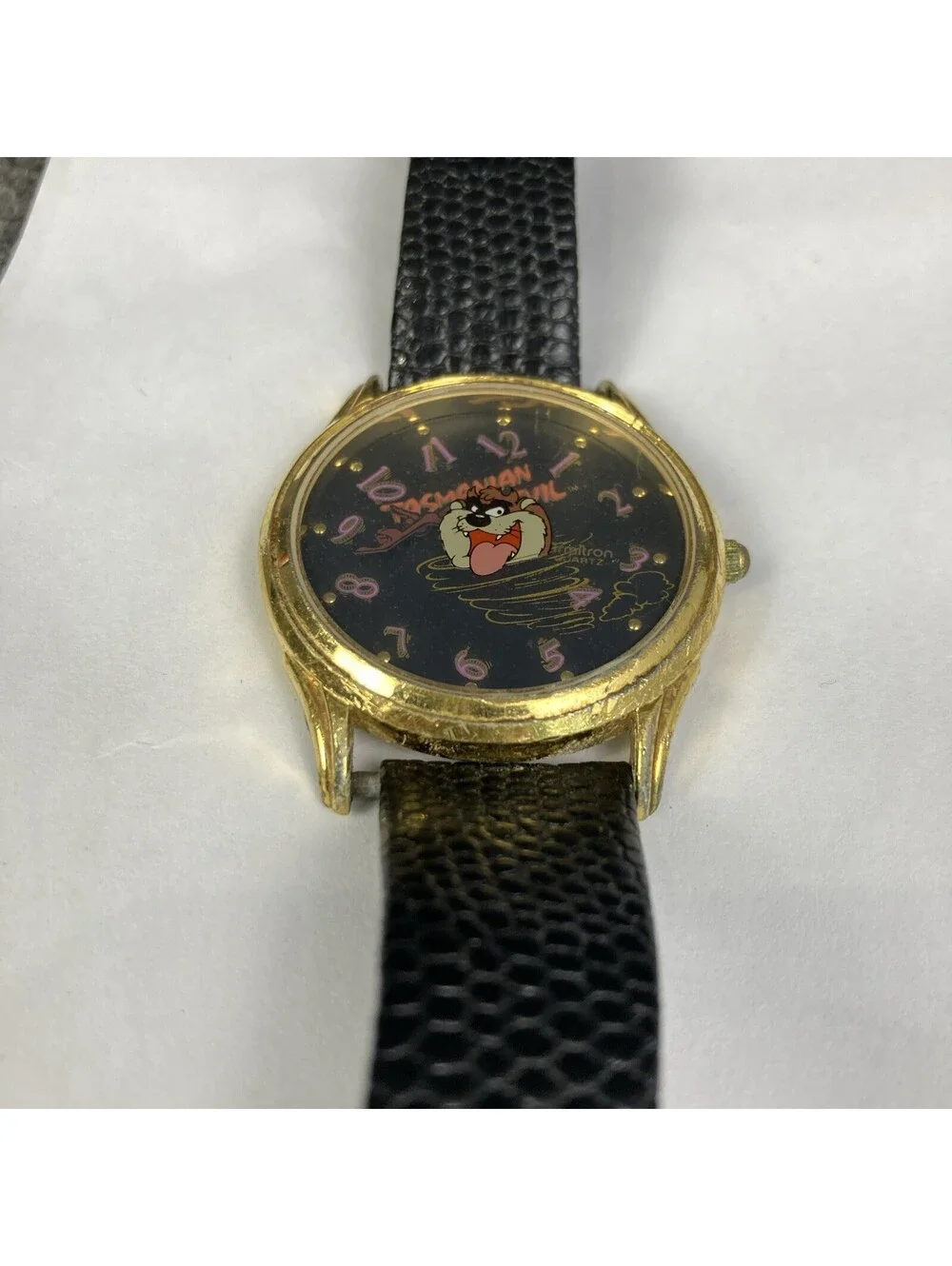 Vintage Armitron Tazmanian Devil Black Band Quartz Watch